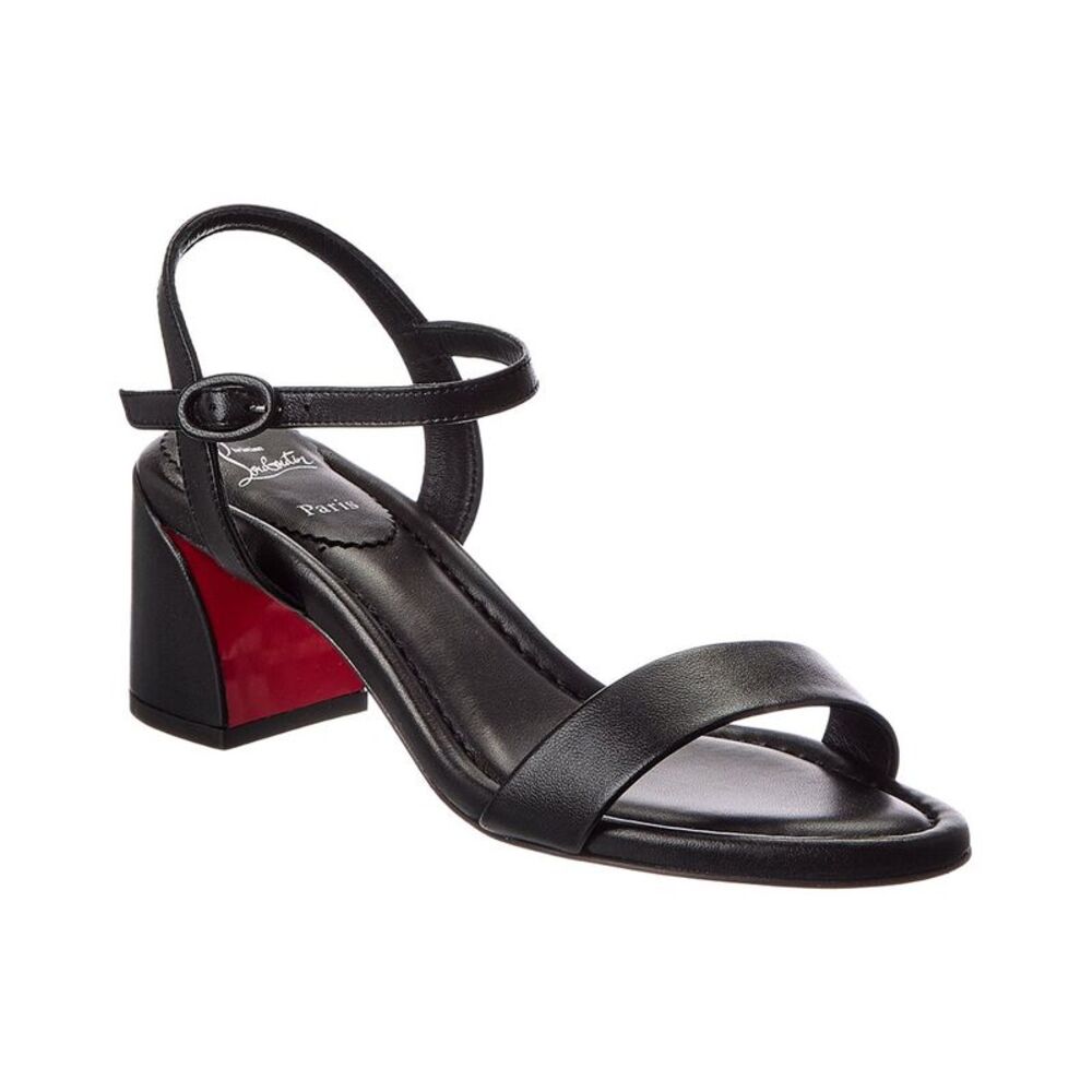Christian Louboutin Miss Jane 55 Leather Sandal, Black